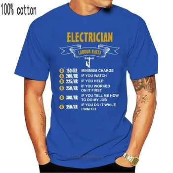 2019 Jaunas Ielidošanas Zīmolu Apģērbu O-veida kakla Vīriešu Gadījuma T-krekls Top Tees Elektriķis Darba Likmes Smieklīgi Dāvana Viņam Vai Tētis T krekls