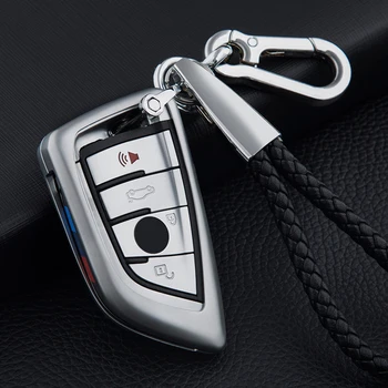 2019 Jaunu Cinka sakausējuma Auto atslēgu komplektu Smart keyfob Aizsardzības Apvalks uz lietu BMW X1 un X5 X6 218i F48 2018 525i M760Li 740li 730