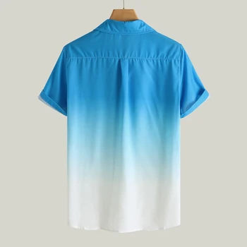 2020 Jaunu Stilīgu Vīriešu krekli camisa Slīpums Zaudēt Vīriešu krekls blusa masculina Ikdienas Īsās Piedurknes Savukārt Apkakle krekls vīriešiem