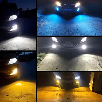 2gab H7 LED Spuldzes Auto Led Miglas Braukšanas Gaismas, Auto Lampas, Balta, Dzeltena Ice Blue 6000K