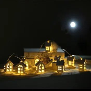 2m 10pcs LED Ziemassvētku Eglīte House Stila Pasaku Gaismas Led String Kāzu Vainags Jaunā Gada, Ziemassvētku Rotājumi Mājās