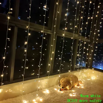 3 X 3M 300 LED Aizkaru Gaismas Vainags Pasaku Lāsteku String Āra Brīvdienu Ziemassvētku Dekoratīvie Kāzu Xmas Mājas Apdare