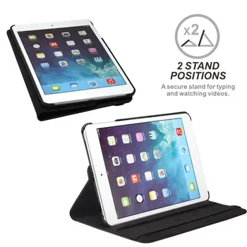 360 Rotācijas Gadījumā par Apple iPad mini 123 PU Ādas Stāvēt Smart Case Cover for iPad mini 1/2/3 Tablete Gadījumos Aizsardzības Apvalks