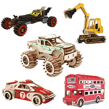 3D Auto Modelis Puzzle Krāsains Koka Materiāla, Bērnu Rotaļu Karstā Pārdošanas Lāzera Griešana Ziemassvētku Dāvanu, Bezmaksas Piegāde Preces