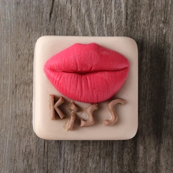 3D Ziepju Veidnes Laukumā Kiss Sexy Lūpām Silikona Veidnes, Roku darbs Valentīna Diena Dāvanu Rīks