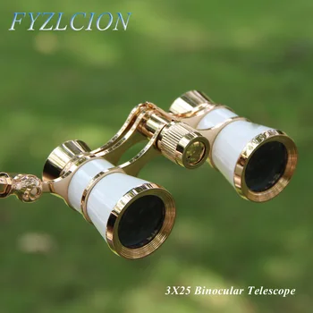 4 Krāsu Operas Teātra Zirgu Sacīkšu 3X25 Binokļi, Brilles Ar Rokturi/Piederumu Komplekts Sievietes Elegantas Modes Teleskopu