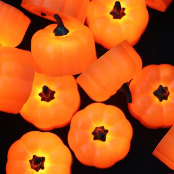 4gab mini Ķirbji LED Tējas Gaismas Sveces, Led Bateriju Darbināms Svece Viltus Simulācijas Halloween Dekorēšanas Mājas Notikumu Puse Piegāde