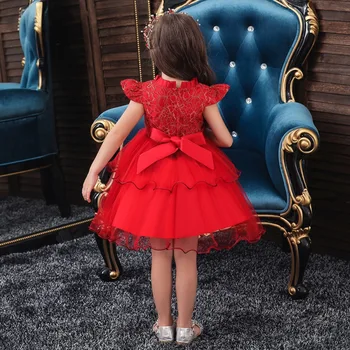 5 Krāsu Princese Mazulis Kleitas Meitenēm Tutu Mežģīnes, Izšūti Ziedu Bumbu Kleita Drēbes Mazulim Meitene Apģērbs Bērniem, Kāzu Kleita