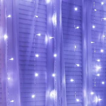 6M x 3M LED Aizkaru Gaismas Lāsteku Vainags Ziemassvētku Dekoratīvās Logu String Gaismas Kāzu Rotājumi Puse Svētku Apgaismojums