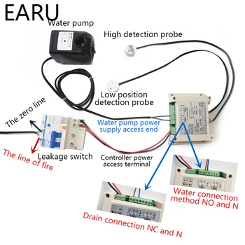 AC100V-220V Eļļa, Ūdens, Šķidruma Līmeņa Viedo Detektoru bezkontakta Sensora Modulis, Automātiskās Vadības Kontrolieris DIY Rīku, lai Sūknis