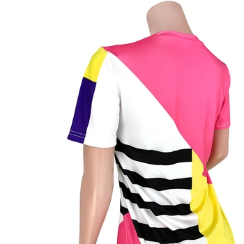 Adogirl Svītru Krāsu Salikuma Divas Gabals, kas Īsām Piedurknēm T Krekls Top Šorti 2020. Gada Vasaras Sieviešu Ikdienas Tracksuit Mājas Uzvalks S-3XL