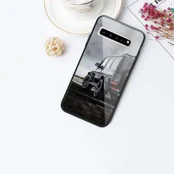 AMG Luksusa automašīnu Telefonu Gadījumā Galaxy Rūdīts Stikls Gadījumos Piemēro S9 S10 S8 S7 S6edge Plus TPU Vāciņu