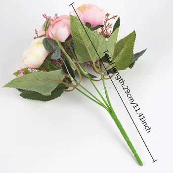 Augstas Kvalitātes Mākslīgās Rožu Ziedi Skaisti Tējas Rožu Zīda Pušķi, Viltus Ziedi, Mājas Dekoru 7 Vadītāji, Eiropas attiecībā uz Kāzu Puse
