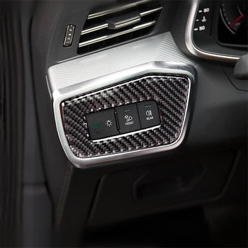 Auto Stils Lukturu Vadības Dekoratīvā Paneļa Vāku Apdare ar Oglekļa Šķiedras Audi A6 C8 A7 2019 LHD Interjera Aksesuāri