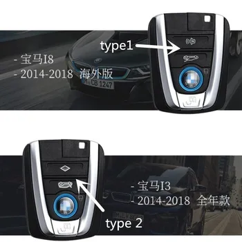 Auto Taustiņu, Lietu Vāku bmw i3 i8 2016 2017 2018 īstas ādas automašīnas tālvadības atslēgu ķēdes turētājs keychain