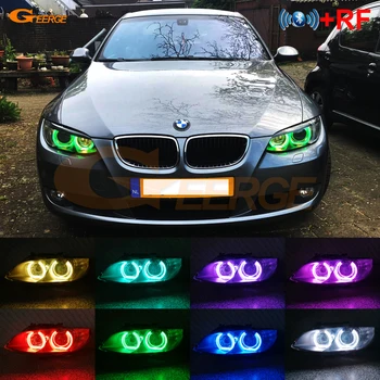 BMW 3. Sērijas E90 E91 E92 E93 ksenona lukturu RF Bluetooth remote APP Multi-Krāsu DTM Stila RGB LED Angel Eyes halo gredzeni