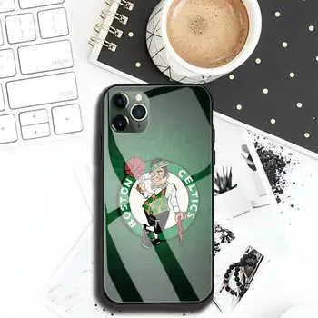Bostonas Celtics logo Tālrunis Lietā Par Iphone 11 Pro MAX XR X 7 8Plus SE2020 DIY Triecienizturīgs Stikls Mīksta Silikona Maliņu