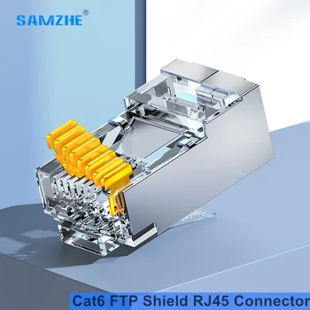 Cat6 RJ45 Savienotājs 8P8C Moduļu Ethernet Kabeli, Galvu Plug (Gold-Plated Gigabit Ethernet Cemme Savienotāji FTP Tīkla Kontaktdakšu