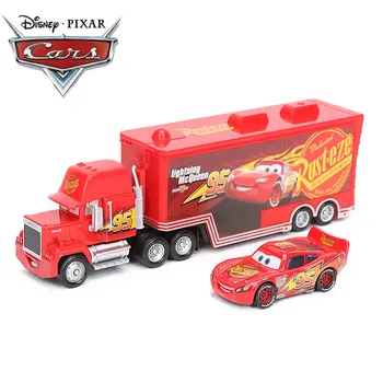Disney Pixar Automašīnām, 3 Rotaļlietas 1:55 Lējumiem Zibens McQueen Mack Tēvocis Kravas automašīnu Karalis Cāli Hicks ABS Automašīnas Modelis Rotaļlieta NAV 95 Rusteze