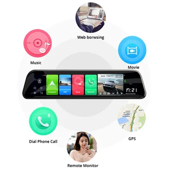 Dropshipping E-ACE 12 Collu Android 4G Automašīnas Kamera, Android, GPS Navigācija, videoieraksts, Bluetooth, WiFi, ADAS Auto Reģistratoru