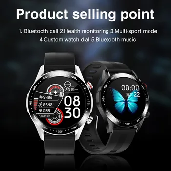 E1-2 Smart Skatīties Vīrieši Bluetooth Zvanu Pielāgošanas Skalu, ar skārienekrānu Ūdensizturīgs Smartwatch Android, IOS Sporta Fitnesa Dziesmu E12