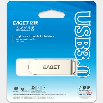 Eaget USB 3.0 Zibatmiņas Diska 256 GB 128GB Stilīgs Pendrive 64GB, 32GB Izturīgs Pen Drive Memoria USB Key Memory Stick Flash Diska F60
