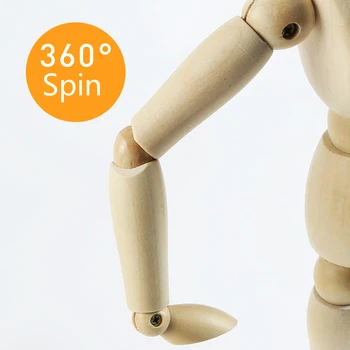 Eiropā DIY 3D Koka Savienota Cilvēks Puses Skulptūras Modeli Blockhead Savienota Leļļu Mākslinieks Skaitļi Modelis Gleznu Skices Koka Roka