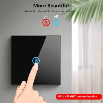 ES Standarts 1 Veids /2 Veids Wifi Tālvadības Veida Sienas Gaismas Kontrolieris Smart Home Automation Touch Switch Ūdensizturīgs Ugunsdrošs