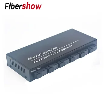Fast Ethernet Fiber Optisko Media Converter Viena Režīma slēdzis Converter 20KM 2 RJ45 un 6. SC šķiedras Port 10/100M