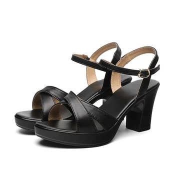 GKTINOO Sieviešu Sandales 2021. Gada Vasarā Jaunas, Īstas Ādas Kurpes Platformas 8cm Augsti Papēži Sieviešu Modes Gadījuma Sandales