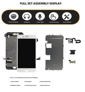 Grade AAA Pilnu Displejs Priekš iPhone 8G 8 Plus LCD Pilns Komplekts, Montāžas Pilnu 3D Touch Digitizer iPhone 8P Ekrāna Nomaiņa