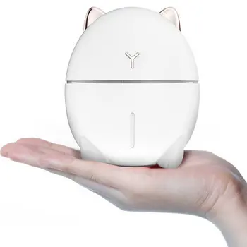 Gudrs Kaķis 200ml Mini Pulverizators, USB gaisa mitrinātāju ar LED Silent Lampas Home Office Pulverizators Guļamistaba