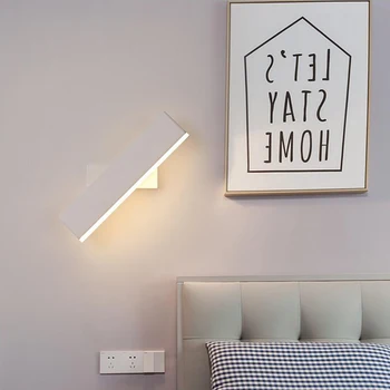 Guļamistaba 6W LED Sienas apgaismojums iekštelpu sienas lampas rotācija 360° Mūsdienu Sienas Sconce par Gultas Dzīvojamā Istaba gaitenis Zelta AC85-265V