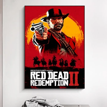 HD Drukāt Red Dead Redemption 2 Plakāti pie Sienas Mākslas Audekls Drukāt Attēlus Mūsdienu Filmu Mākslas Dekoratīvie, lai Dzīvojamā Istaba