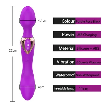 IKOKY Klitoru Stimulēt Spēcīgs, Liels, Vibratori Seksa Rotaļlietu Sievieti 10 Ātrumu Dubultā Galvu Šoks par Sievietes Burvju Nūjiņu Ķermeņa Masieris