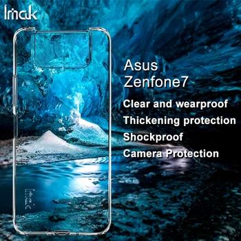 Imak Pārredzamu TPU Aizmugurējo Vāciņu Asus Zenfone7 ZS670KS /Zenfone7 Pro ZS671KS Gadījumā Ar Kameras Lēcu Aizsardzības