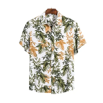 Jauns Vīriešu Havaju Īsām Piedurknēm Krekls Vasaras Ikdienas Kreklu Pogu Ziedu Raksts Beach Brīvdienu Koku Drukāt Top 8 Krāsas