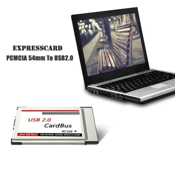 Jaunu Klēpjdatoru PCMCIA USB 2.0 CardBus Converter 2 Porti, PCI Express Karšu Adapteri