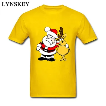 Jaunā Gada, Ziemassvētku Vecīša Briežiem Karikatūra T Krekls Vīriešu Lakrosa Aprīkots ar Īsām Piedurknēm Liela Izmēra Topi Custom Image Ziemassvētkos