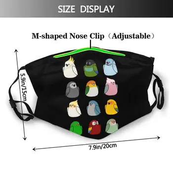 Kakadu Mutes, Sejas Maska Putnu Spalvām Sejas Maska Smieklīgi Modes ar 2 Filtriem Pieaugušo