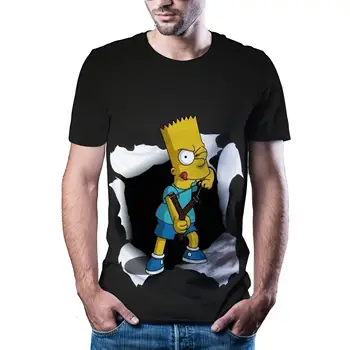 Karstākie jaunākās 3D animācijas ainavu drukāšanas vīriešu T-krekls apģērbu ar īsām piedurknēm o-veida kakla 3D modes vīriešu T-krekls XXS 6XL