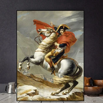 Klasiskā Napoleons Bonaparts Portrets Zirgu Eļļas glezna Audekls Izdrukas, Plakāti Sienas Art Attēlu for Living Room Mājas Rotājumi