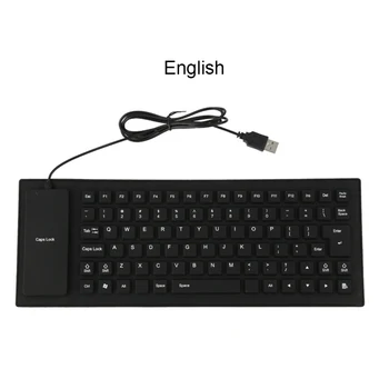 Klaviatūras Functionable Tastatūru Pārnēsājamu USB Mini Elastīgu Silikona PC Tastatūra Salokāms Klēpjdatoru Notebook Melns