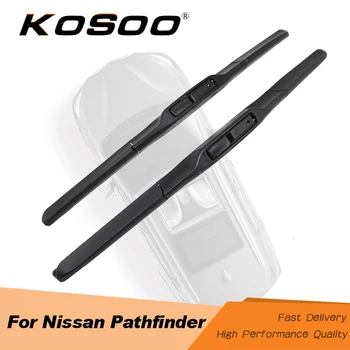 KOSOO Par NISSAN Pathfinder R51/R52 Fit J Āķis Konsoles Modeli, Gadu No 2005. gada Līdz 2018. Gadam Auto Dabīgās Gumijas Priekšējā stikla Tīrītāju Lāpstiņas