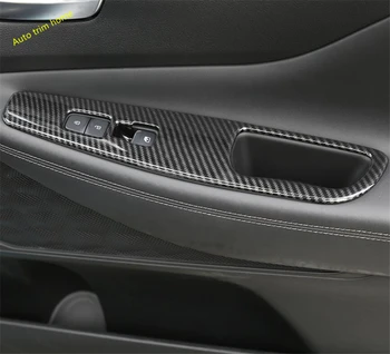 Lapetus Auto Piederumi Elkoņbalsti Loga Stiklu Pacēlāju Pogu Paneļa Vāku Apdares Piemērots Hyundai Santa Fe 2019 2020 Oglekļa Šķiedras Izskatās