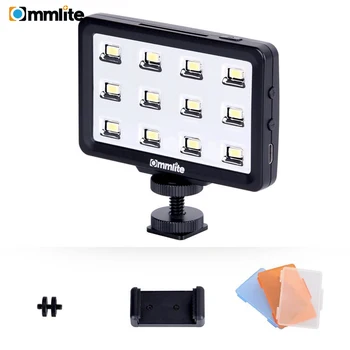 LED Video Gaisma Commlite CM-PL12B II Augstajam CRI>95 Super spilgti Portatīvo Daudzfunkcionāla Mini Video Gaismas Viedtālruņu Kamerām