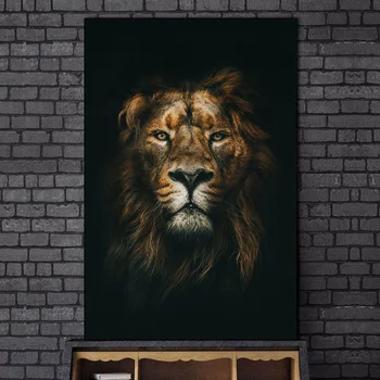 Liela Izmēra Āfrikas Savvaļas Lauvas Galvu, Mākslas Plakāti un Izdrukas Dzīvniekiem Mākslas Audekla, Gleznas pie Sienas, Art Pictures Mājas Sienas Dekori