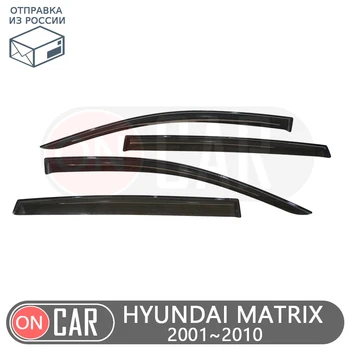 Logu deflektori par Hyundai Matrix 2001~2010 aizsardzības vēja aizsargs ventilācijas saule, lietus sejsegu segtu auto stils apdare