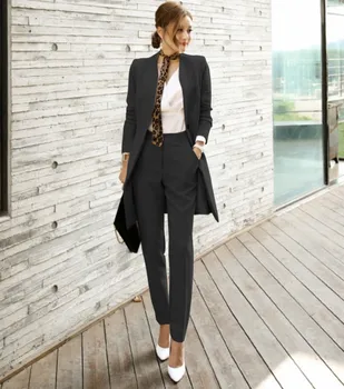 Līdz 2018. gada Rudenī Womens 2 Gabals Elsas Tērpi Sievietēm Gadījuma Office Biznesa Uzvalki, Oficiālu Darbu Valkā Komplekti modes Stilu, Elegants Elsas Uzvalki