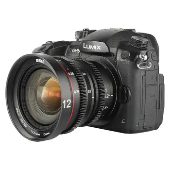 Meike 12mm T2.2 Manuālais Fokuss Portrets Cine Objektīvs Olympus Panasonic MFT, M4/3 Mount G9 GX7 GX8 GH3 GH5 E-M5 E-P5 OM-D EM10